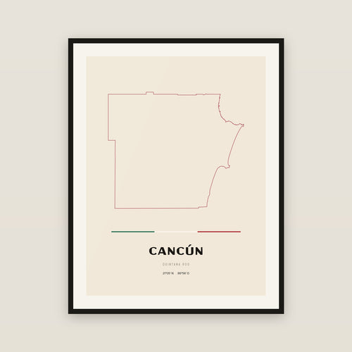 Benito Juárez, Quintana Roo map print — exact INEGI boundary