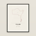 Tulum, Quintana Roo map print — exact INEGI boundary