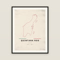 Quintana Roo map print — exact INEGI boundary