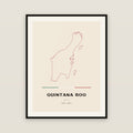 Quintana Roo map print — exact INEGI boundary