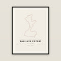 San Luis Potosí, San Luis Potosí map print — exact INEGI boundary