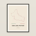San Luis Potosí map print — exact INEGI boundary