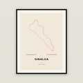 Sinaloa map print — exact INEGI boundary