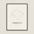 Hermosillo, Sonora map print — exact INEGI boundary
