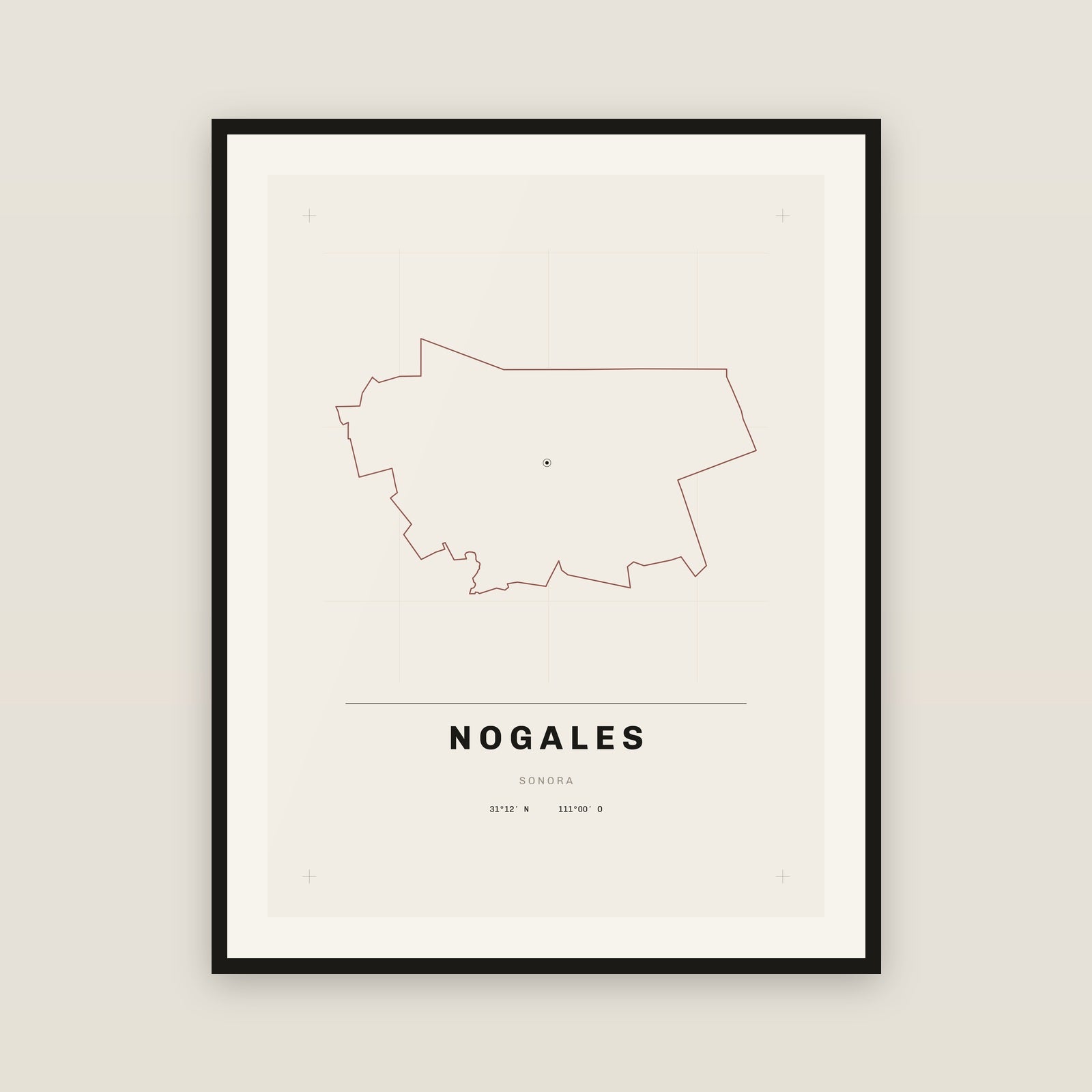 Nogales, Sonora map print — exact INEGI boundary