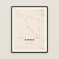 Sonora map print — exact INEGI boundary