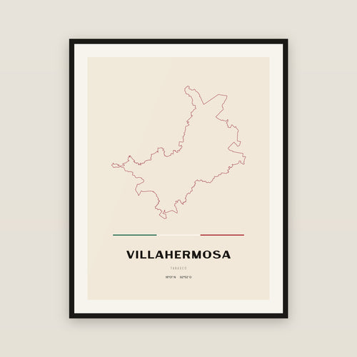 Centro, Tabasco map print — exact INEGI boundary