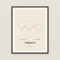Tabasco map print — exact INEGI boundary