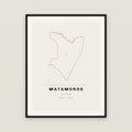 Matamoros, Tamaulipas map print — exact INEGI boundary