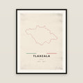Tlaxcala map print — exact INEGI boundary