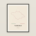 Tlaxcala map print — exact INEGI boundary