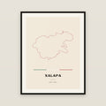 Xalapa, Veracruz de Ignacio de la Llave map print — exact INEGI boundary