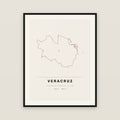 Veracruz, Veracruz de Ignacio de la Llave map print — exact INEGI boundary