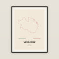 Veracruz, Veracruz de Ignacio de la Llave map print — exact INEGI boundary