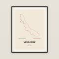 Veracruz de Ignacio de la Llave map print — exact INEGI boundary