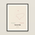 Yucatán map print — exact INEGI boundary