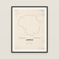 Jerez, Zacatecas map print — exact INEGI boundary