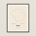 Jerez, Zacatecas map print — exact INEGI boundary