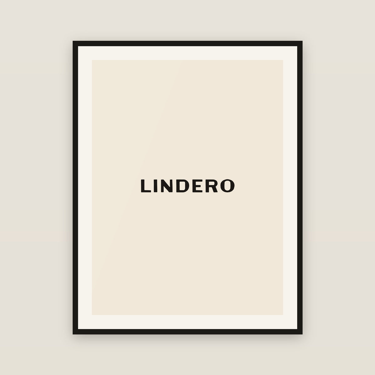 LINDERO map print, 18 × 24 in, framed